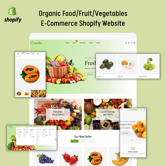 Organic Food/Fruit/vegetable E-Commerce Shopify website