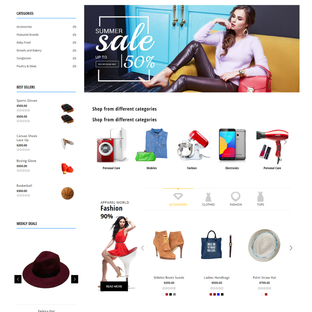 Shop From Different Categories