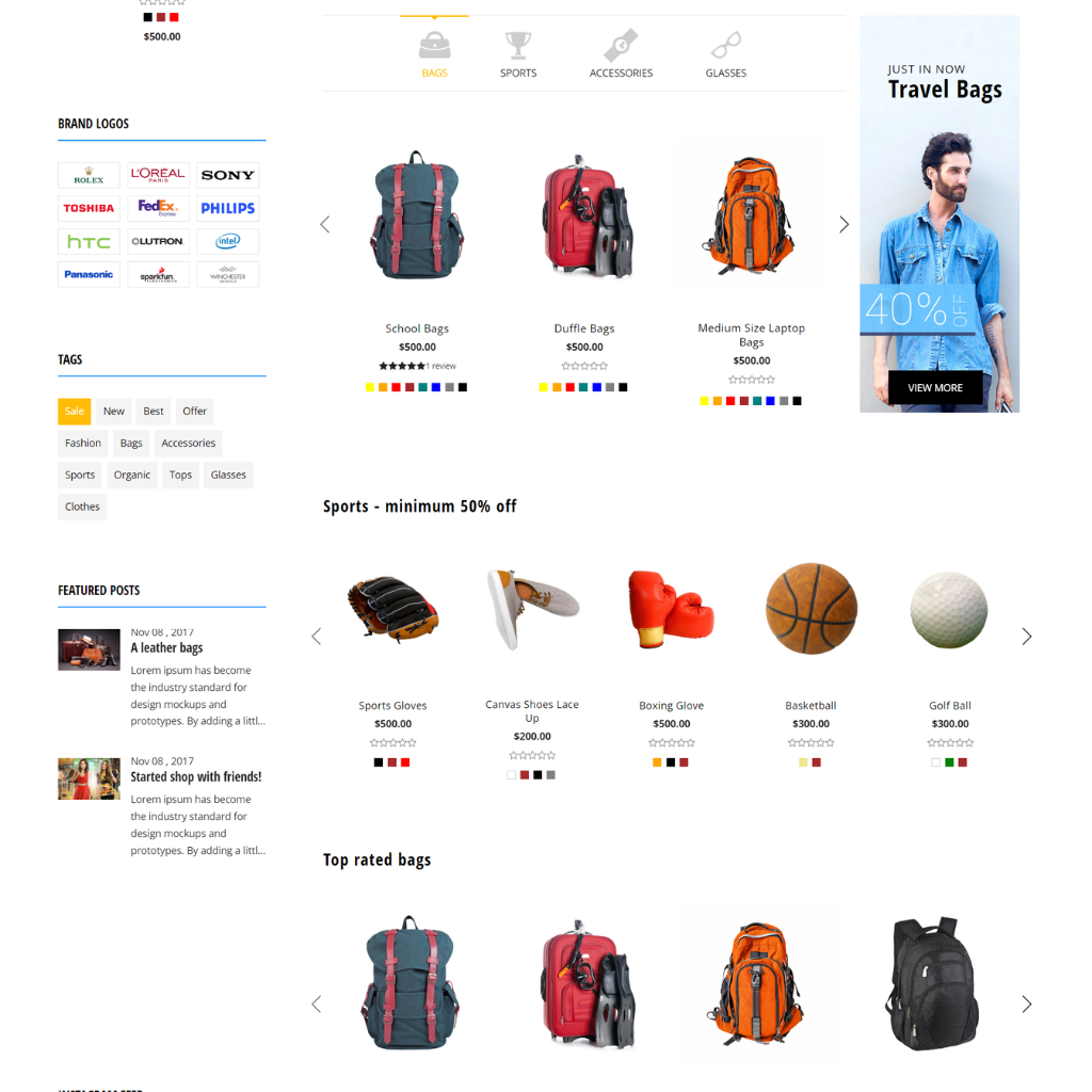 Shop From Different Categories