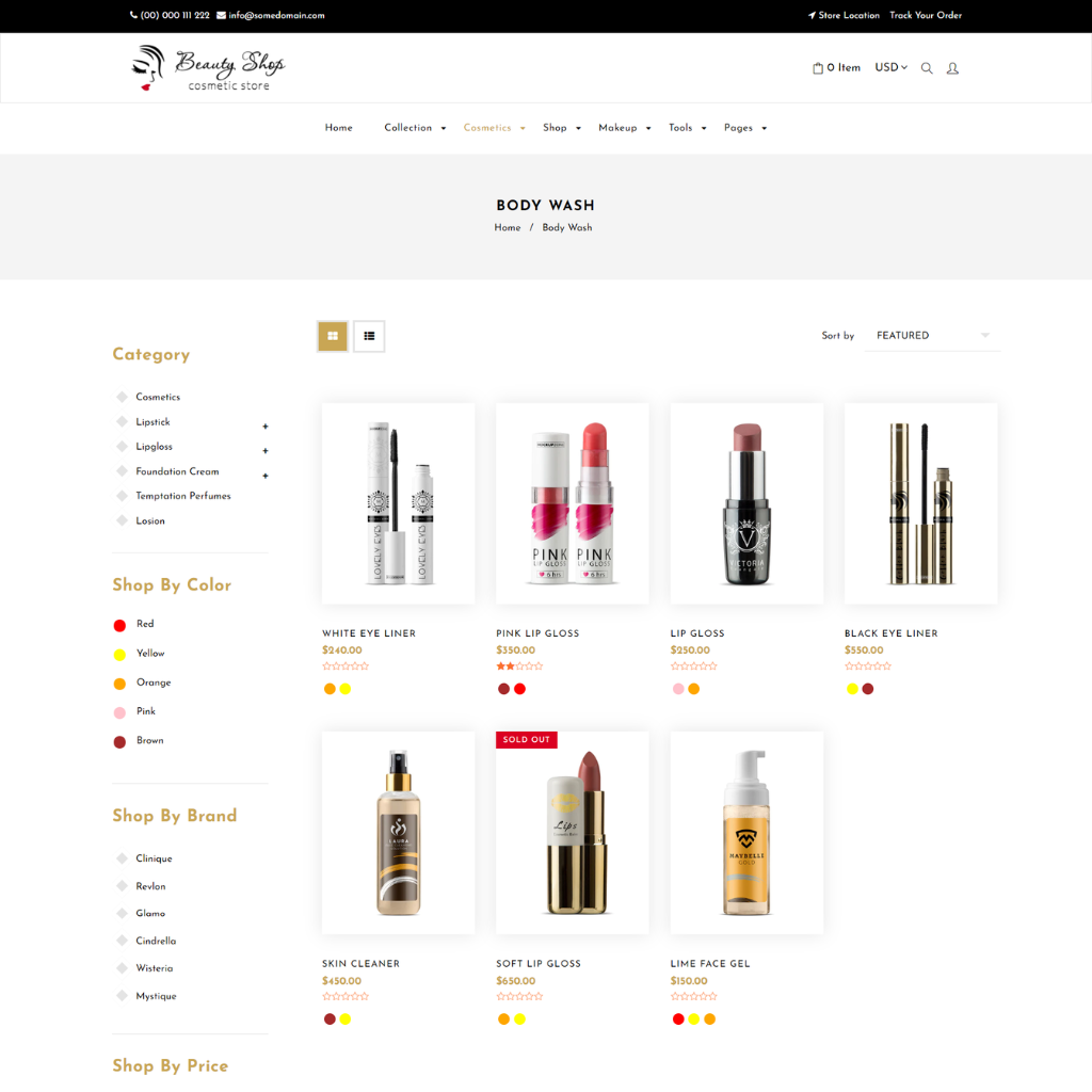 Cosmetic Store Shopify Shopping Website