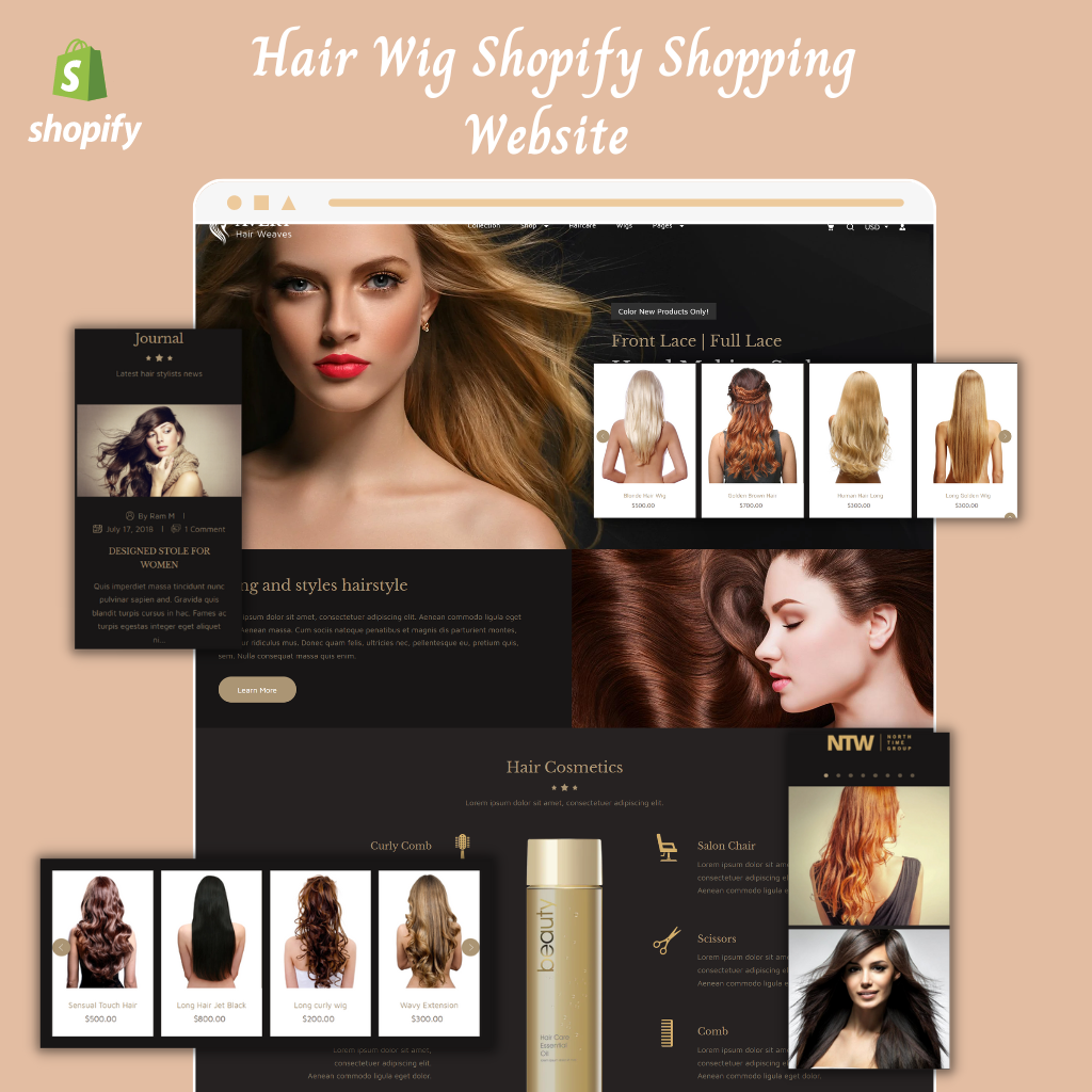 Hair Wig Shopify Shopping Website
