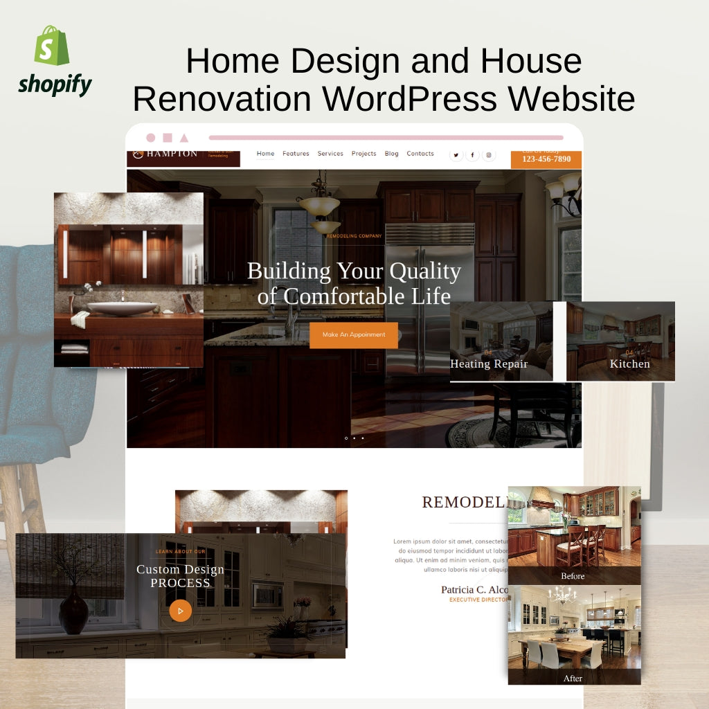 Home Design and House  Renovation WordPress Responsive Website