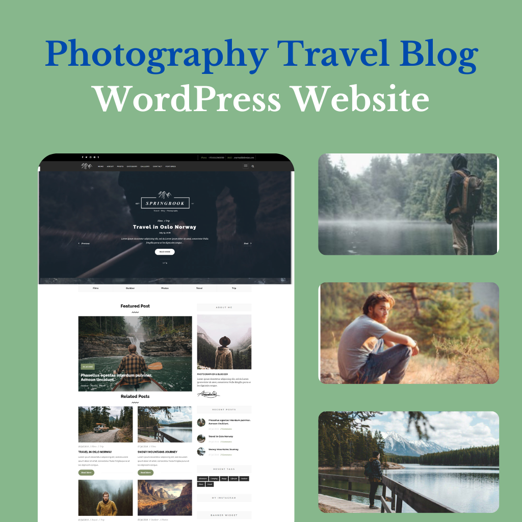 Photography Travel Blog WordPress Responsive Website